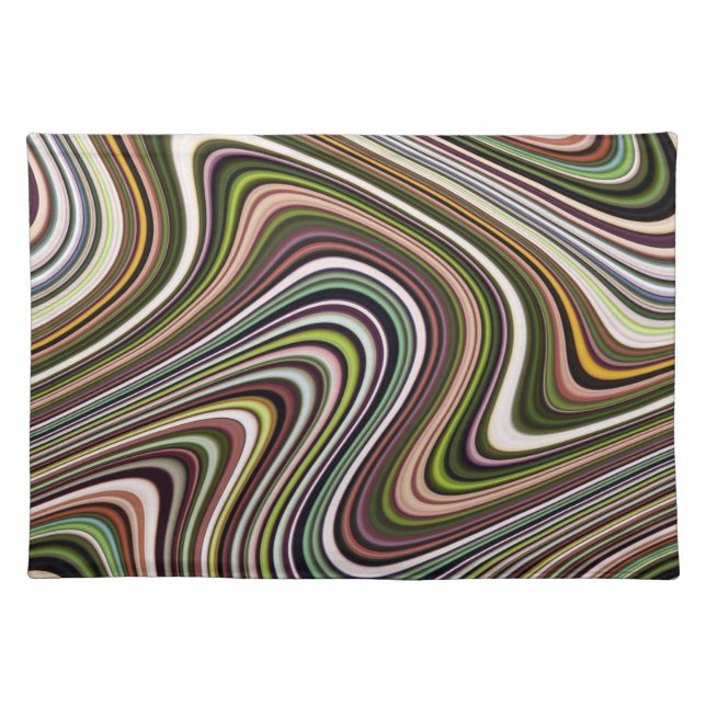 Very Unique Multi-Color Curvy Lined Placemat (Front)