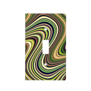 Very Unique Multi-Colored Curvy Line Pattern Light Switch Cover