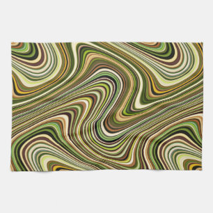 Very Unique Multicolored Curvy Line Pattern Kitchen Towel