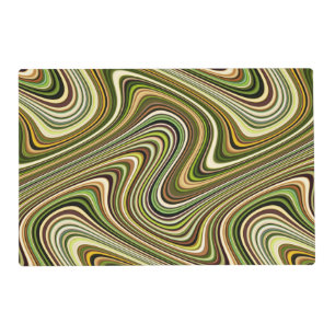 Very Unique Multicolored Curvy Line Pattern Placemat