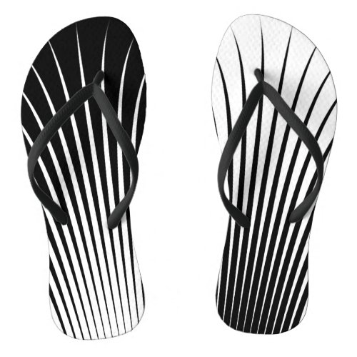 Very Unique White and Black Stripe Pattern Flip Flops