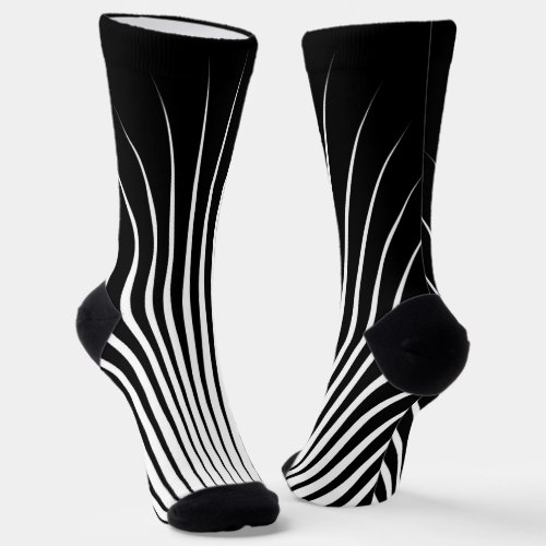 Very Unique White and Black Stripe Pattern Socks