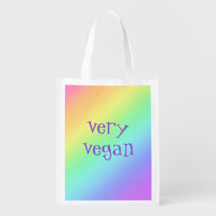 Very Vegan Rainbow Reusable Grocery Bag
