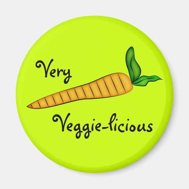 Very Veggie Vegetable Carrot Art Magnet (Front)
