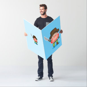 Very very big greeting card with a pirate