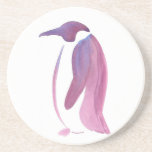 Very Violet Penguin Coaster<br><div class="desc">Penguins are awesome, but 150% more awesome when they come in more colors. This brush-painted penguin happens to be quinacridone violet with ultramarine blue accents.</div>