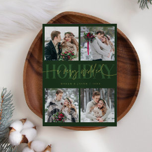 Very Wedded Holiday Newlywed Multi Photo Green Card