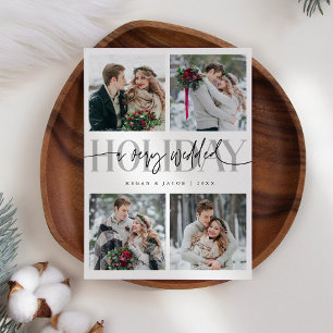 Very Wedded Holiday Newlywed Multi Photo White Card