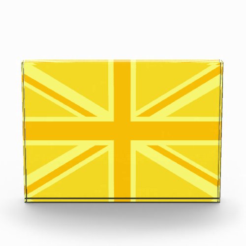 Very Yellow Union Jack British Flag Acrylic Award