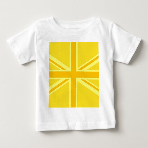 Very Yellow Union Jack British Flag Baby T_Shirt