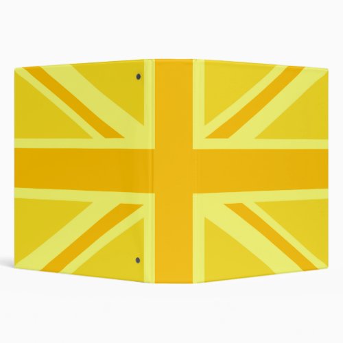 Very Yellow Union Jack British Flag Binder
