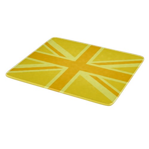Very Yellow Union Jack British Flag Cutting Board