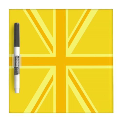 Very Yellow Union Jack British Flag Dry_Erase Board