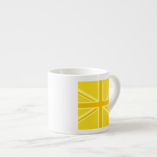 Very Yellow Union Jack British Flag Espresso Cup