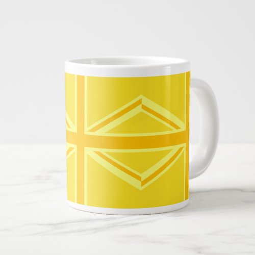 Very Yellow Union Jack British Flag Large Coffee Mug