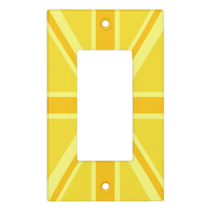 Very Yellow Union Jack British Flag Light Switch Cover