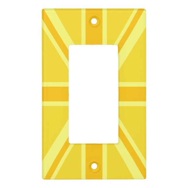 Very Yellow Union Jack British Flag Light Switch Cover (Front)