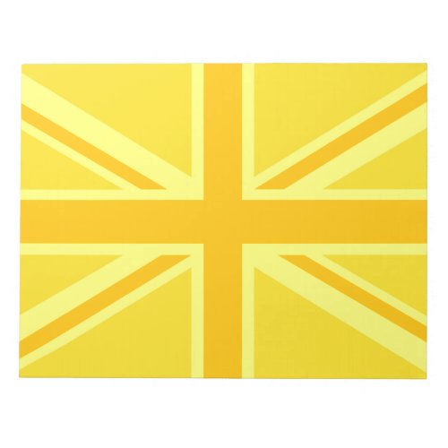 Very Yellow Union Jack British Flag Notepad