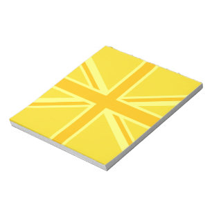 Very Yellow Union Jack British Flag Notepad