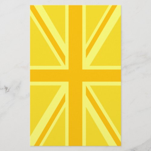 Very Yellow Union Jack British Flag Stationery
