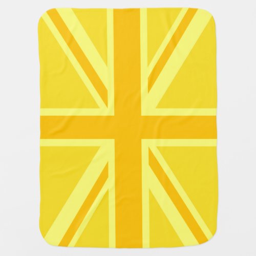 Very Yellow Union Jack British Flag Stroller Blanket