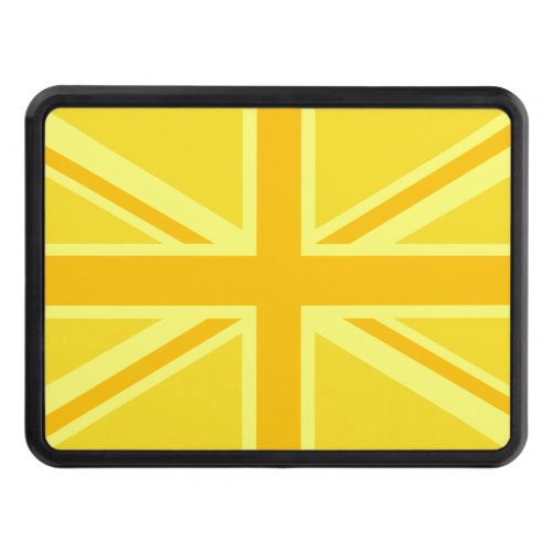 Very Yellow Union Jack British Flag Tow Hitch Cover