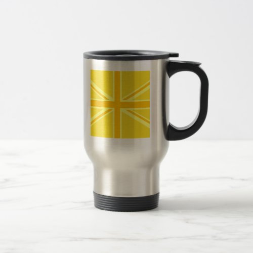 Very Yellow Union Jack British Flag Travel Mug