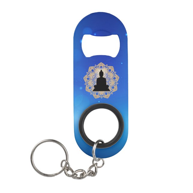 Vesak Day Buddha and Mandala Vaisakha Purnima Keychain Bottle Opener (Front)