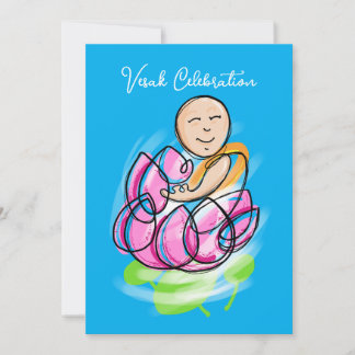 Vesak Lotus Monk Zen Invitation