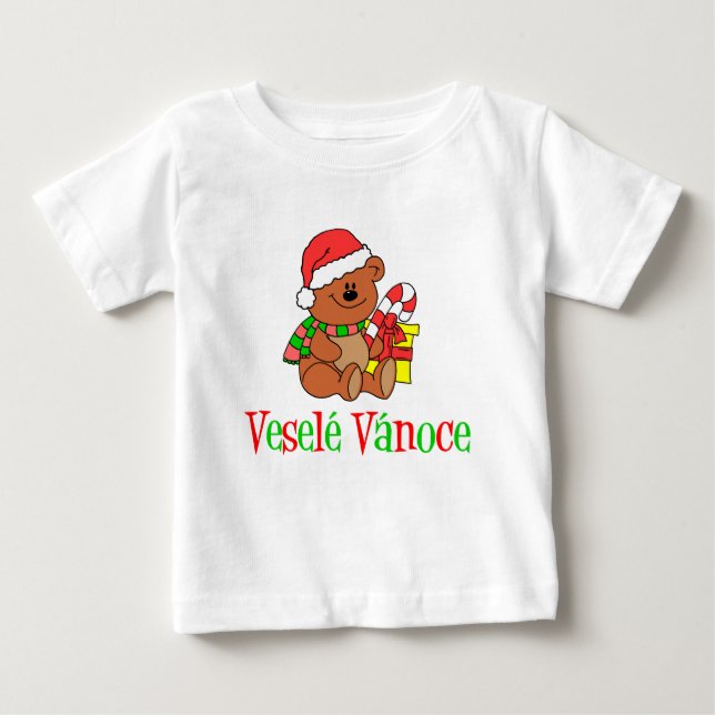 Vesele Vanoce Czech Christmas Bear Baby T-Shirt (Front)