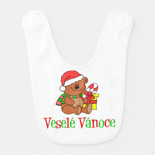 Vesele Vanoce Czech Christmas Bear Bib