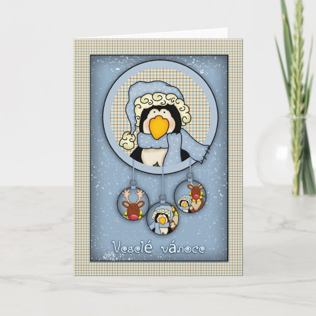 Veselé vánoce, Czech christmas card, merry christm Holiday Card (Front)