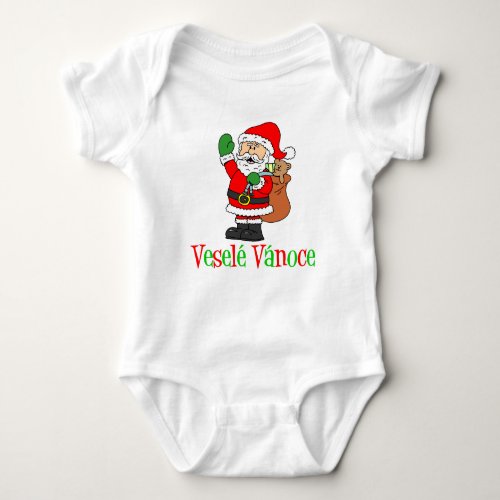Vesele Vanoce Czech Christmas Santa Baby Bodysuit