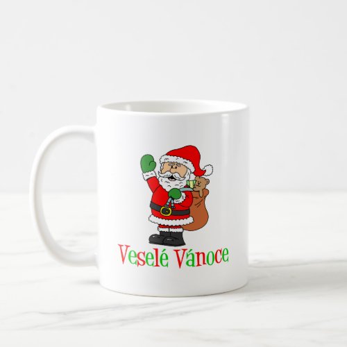 Vesele Vanoce Czech Christmas Santa Coffee Mug