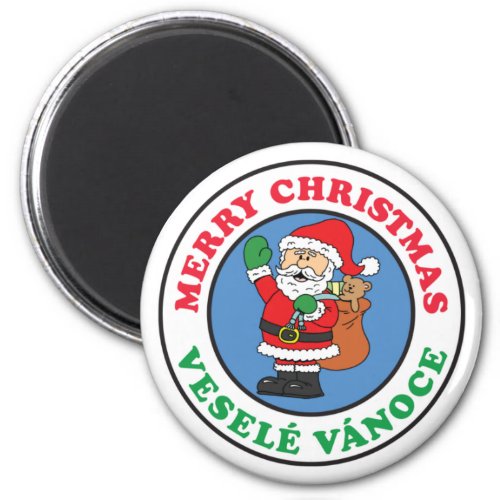 Vesele Vanoce Merry Christmas Santa Czech Magnet