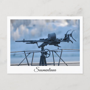Vesikko submarine in Suomenlinna postcard