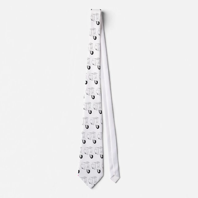 VESPA LINE ART (tie) Neck Tie (Front)