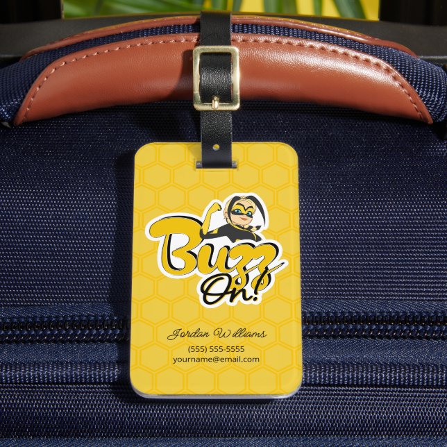 Vesperia | Buzz On! Luggage Tag (Front Insitu 2)