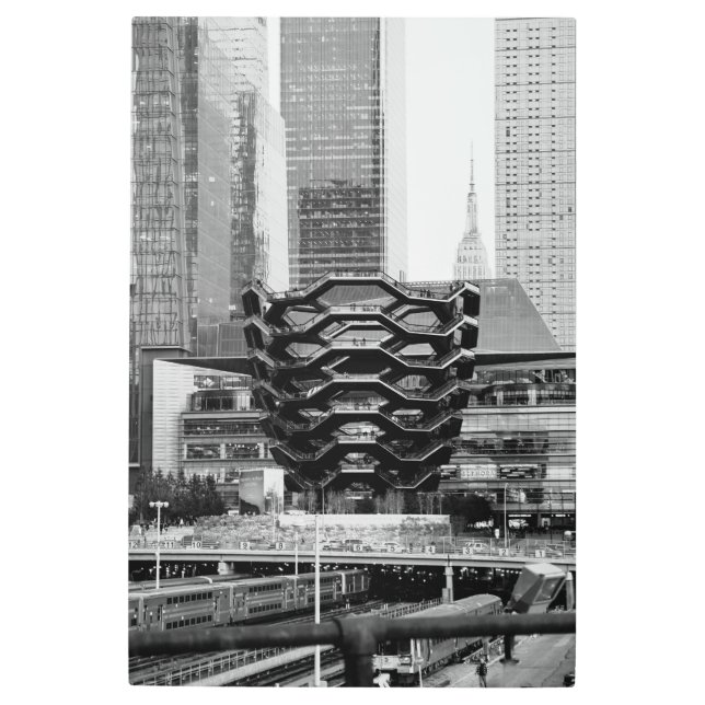 Vessel Black & White NYC Metal Print (Front)