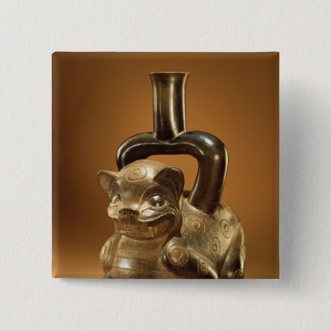 Vessel with puma, Chavin Culture, c.90 BC Pinback Button (Front)