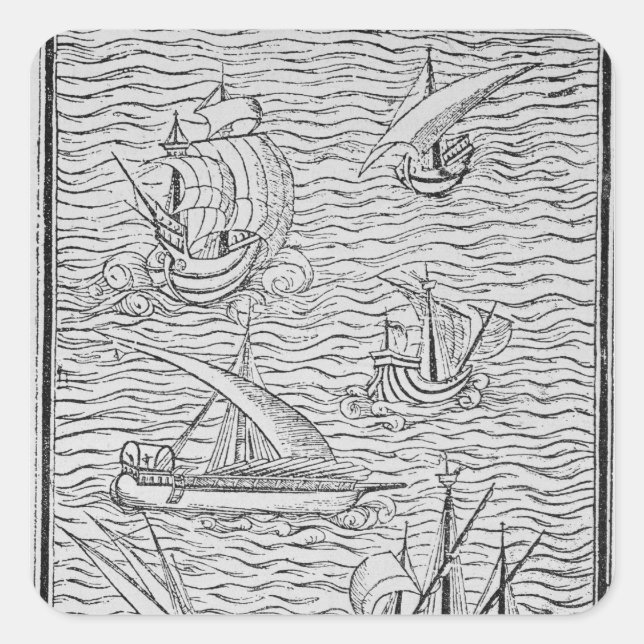 Vessels of Early Spanish Navigators Square Sticker (Front)