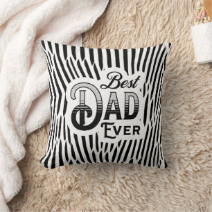 Vest Dad Ever   Black and White Abstract Artsy  Throw Pillow