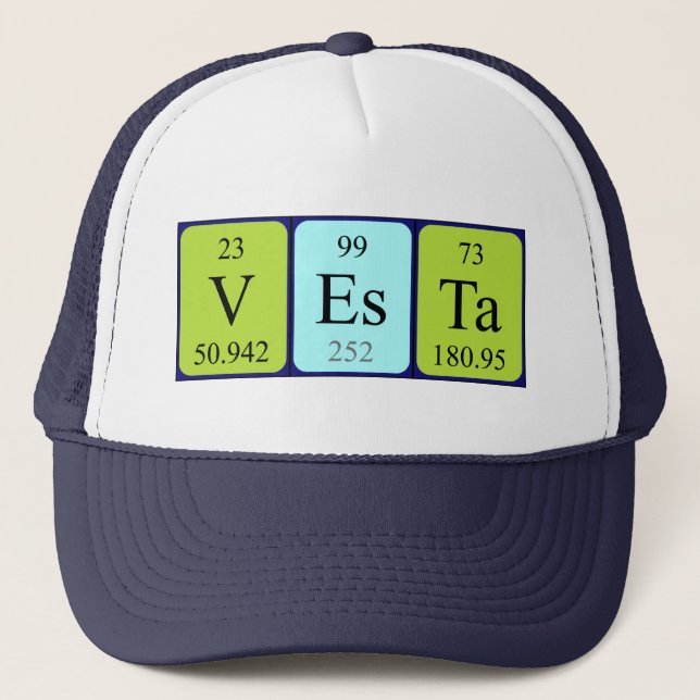 Vesta periodic table name hat (Front)