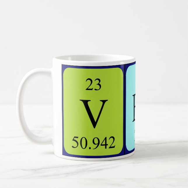 Vesta periodic table name mug (Left)