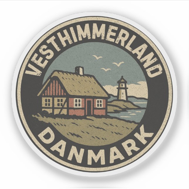 Vesthimmerland, Denmark Danmark  Sticker (Front)