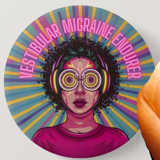 Vestibular Migraine Endurer Colorful Awareness Art Button (Creator Uploaded)