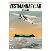 Vestmannaeyjar Iceland travel poster. (Front)