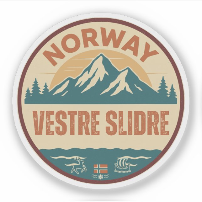Vestre Slidre, Norge Norway Sticker (Front)