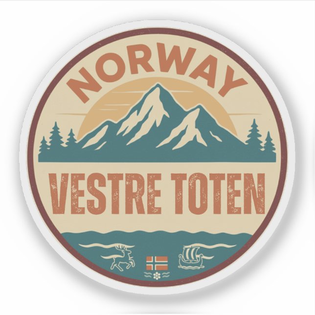 Vestre Toten, Norge Norway Sticker (Front)