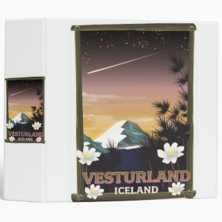 Vesturland Iceland travel poster 3 Ring Binder